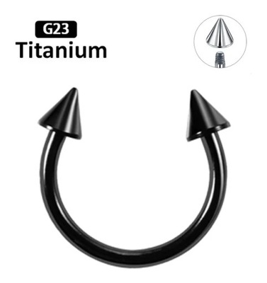 Tytanowa G23 podkowa stożek gwint zewnętrzny 1.2/10/3 czarny