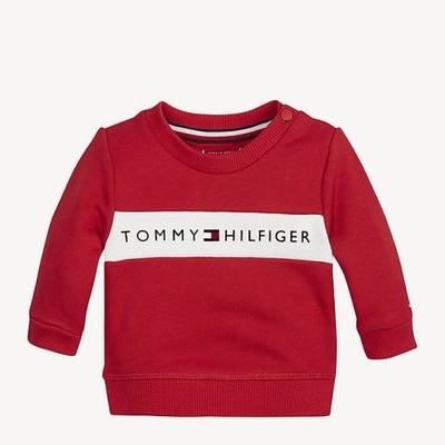 TOMMY HILFIGER CZERWONA BLUZA LOGO (3M)