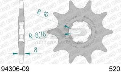 ENGRANAJE DE ACCIONAMIENTO PARTE DELANTERA MOTO DE ACERO 94306-09  