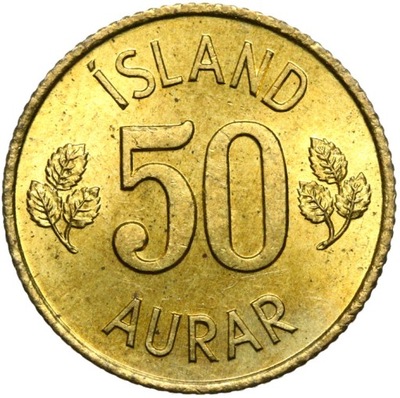 Islandia - moneta - 50 Aurar 1970 - Stan UNC