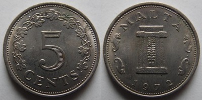 Malta 5 centów 1972