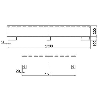 BAÑO WYCHWYTOWA DO DE TANQUE IBC PALETOPOJEMNIKA MAUZER 2 X 1000L  