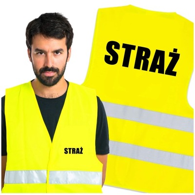 KAMIZELKA STRAŻ DLA STRAŻAKA ODBLASKOWA STRAŻAK