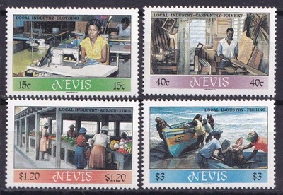 NEVIS** Mi 389-92 Przemysł na Nevis