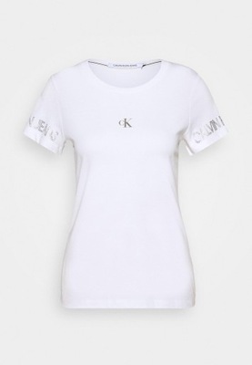 CALVIN KLEIN JEANS biały t-shirt XS 34 1ABT