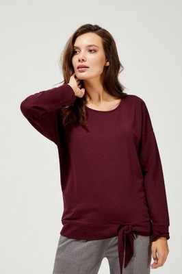 MOODO Bluza z wiązaniem Z-BL-3320 BURGUNDY; XS