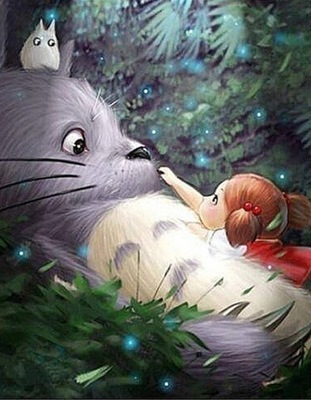 Obraz diamentowy 5D malarstwo Anime mojego sąsiada Totoro mozaika kreskówk