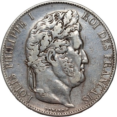 Francja, Ludwik Filip I, 5 franków 1844 A