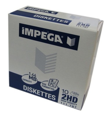 Dyskietki IMPEGA 2HD 3,5'' 1,44 MB 10 szt. MS-DOS