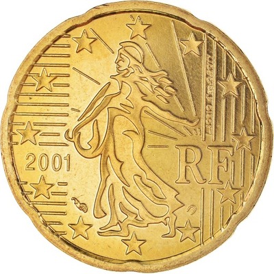 Francja, 20 Euro Cent, 2001, Paris, Proof / BE, MS