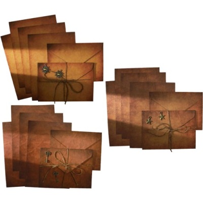 3ZEST ZESTAW PAPIER I KOPERTY OZDOBNE W STYLU VINTAGE