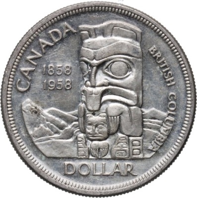 #AP# Kanada, Elżbieta II, dolar 1958, Kolumbia Brytyjska