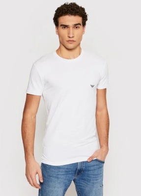 EMPORIO ARMANI MĘSKI BIAŁY T-SHIRT KLASYK XL 1ADI