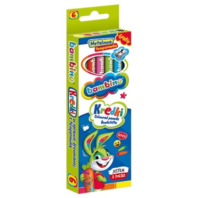 000232 BAMBINO KREDKI 6 KOLORÓW TEMPERÓWKA