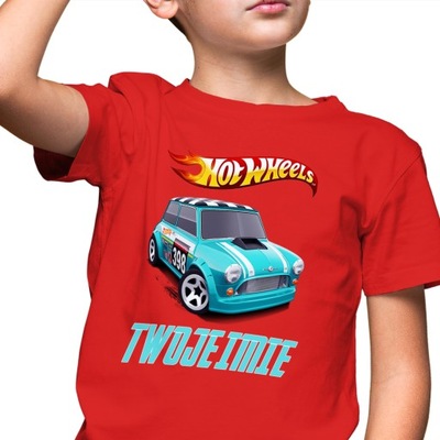 T-Shirt Dziecięcy Koszulka Hot Wheels Czerw Wz 110
