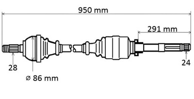 ПОЛУОСЬ ПРИВОДНАЯ ПРАВОЕ CITROEN C4 PICASSO 1.2 THP T6207 9809528380 НОВЫЙ GRESA