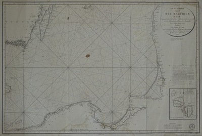 Bałtyk mapa morska CARTE REDUITE DE LA MER BALTIQUE 1815