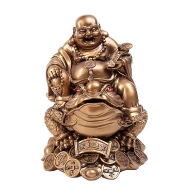 Śmiejący się Budda Feng Shui Pieniądze Moneta Figurka Szczęście Śmiejący