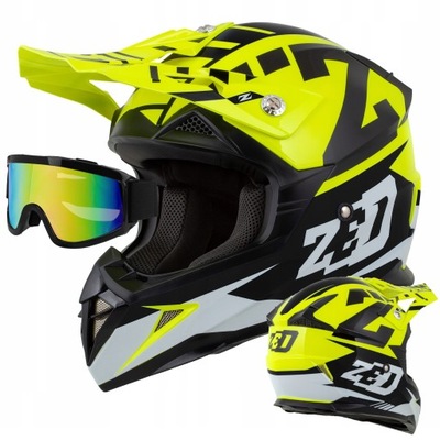 ZED X.1 CASCO CROSS PARA MOTOCICLETA + GAFAS KOMINIARKA  