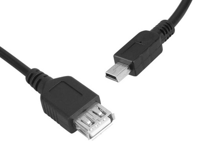 Kabel przedłużacz USB gniazdo A wtyk mini USB 1m.