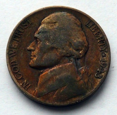 USA - 5 centów 1943 r. P Jefferson - SREBRO Ag (2)