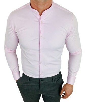 Koszula meska slim fit ze stojka rozowa RS-1130 XL