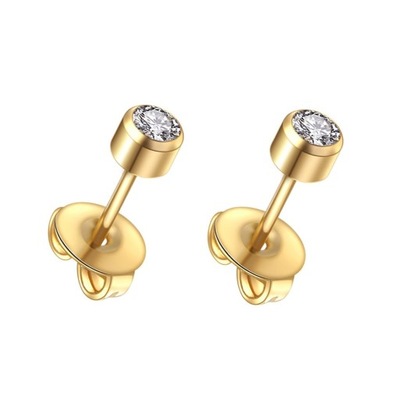 KOLCZYKI DO UCHA CYRKONIA ZLOTE EC129