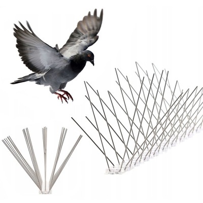 Metalowe kolce na ptaki gołębie 1x50cm -40 kolców