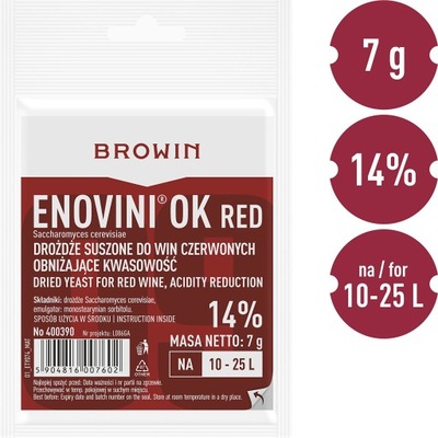 Enovini OK RED drożdże winiarskie do wina 7g