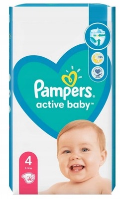 Pampers Pieluchy Active Baby 4 Maxi 9-14 kg 46SZT