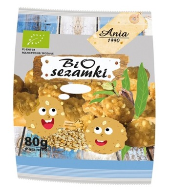 ANIA Ciastka z sezamem Bio 80g BIO SEZAMKI