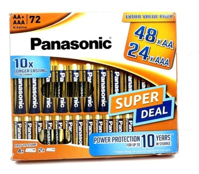 Bateria alkaliczna Panasonic AA 48szt + AAA 24szt