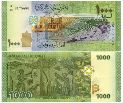 SYRIA 1000 FUNTÓW 2013 P-W116 UNC A/21