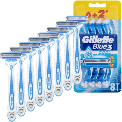 GILLETTE MASZYNKI DO GOLENIA BLUE 3 COOL 8 szt