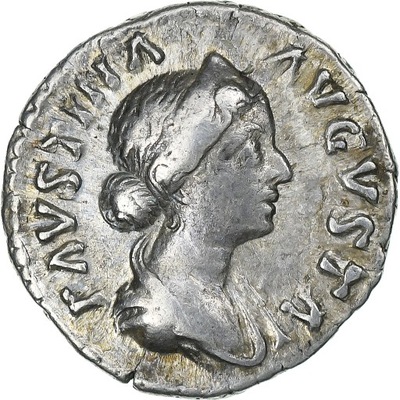 Faustina II, Denarius, 161-176, Rome, Srebro, EF(4