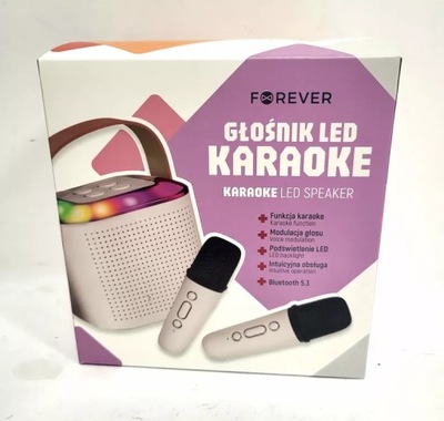 GŁOŚNIK LED KARAOKE FOREVER Y1-2 2 BIAŁY
