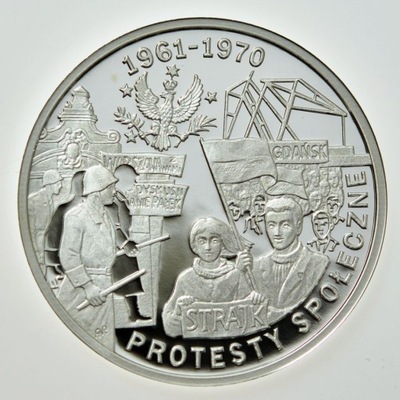 MEDAL Ag X DEKAD NIEPODLEGŁOŚCI - PROTESTY SPOŁECZNE