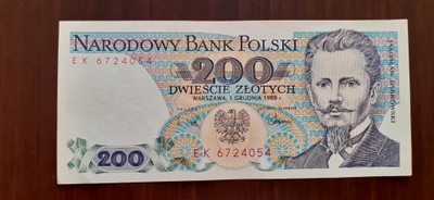 Banknot PRL 200zł 1988r Dąbrowski EK 6274054