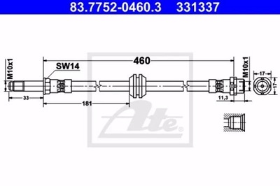 ATE 83.7752-0460.3 CABLE DE FRENADO ELÁSTICO  