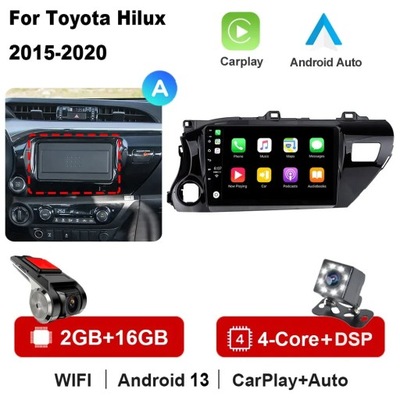 RADIO DE AUTOMÓVIL ANDROID 13 PARA TOYOTA HILUX PICK UP AN120 2015-2020 CARPLAY  