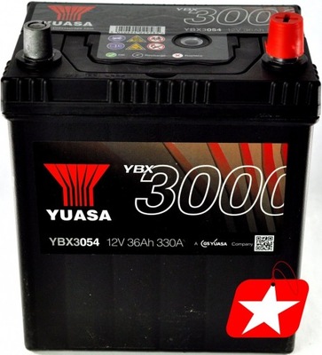 YUASA YBX3054 АКУМУЛЯТОР 36AH 330A P+