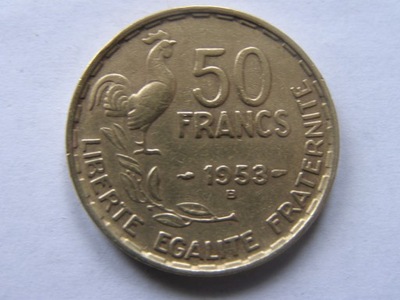 FRANCJA FRANCE 50 FRANCS 1953 ROK B BCM !!!!! 1182