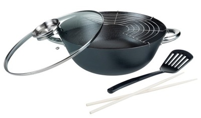 PATELNIA WOK ŻELIWNY 32CM GSW