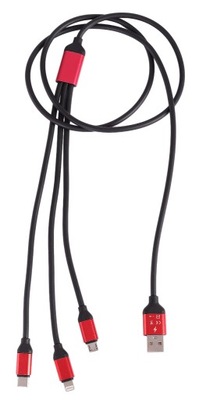 Kabel 3w1 USB-A - Lightning iPhone - Type C - mini USB do łaowania telefonu