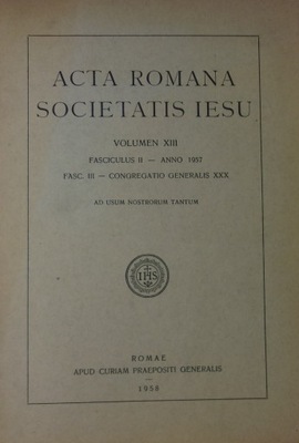 Acta Romana Societatis Iesu XIII