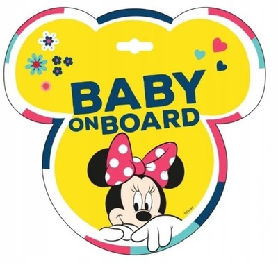 TABLICZKA NA PRZYSSAWKĘ Baby On Board Minnie