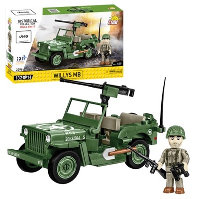 KLOCKI COBI 2296 Pojazd Jeep Willys MB HC WW2 132 El.