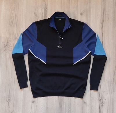 Boss nowy sweter męski rozpinany golf wełna r. XL