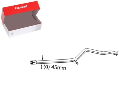 ТРУБА ВЫХЛОПНАЯ СЕРЕДИНА ŚR.:45MM PEUGEOT 206 1.9D 09.98-11.01 BOSAL