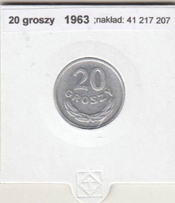 PRL 20 groszy 1963 stan 2